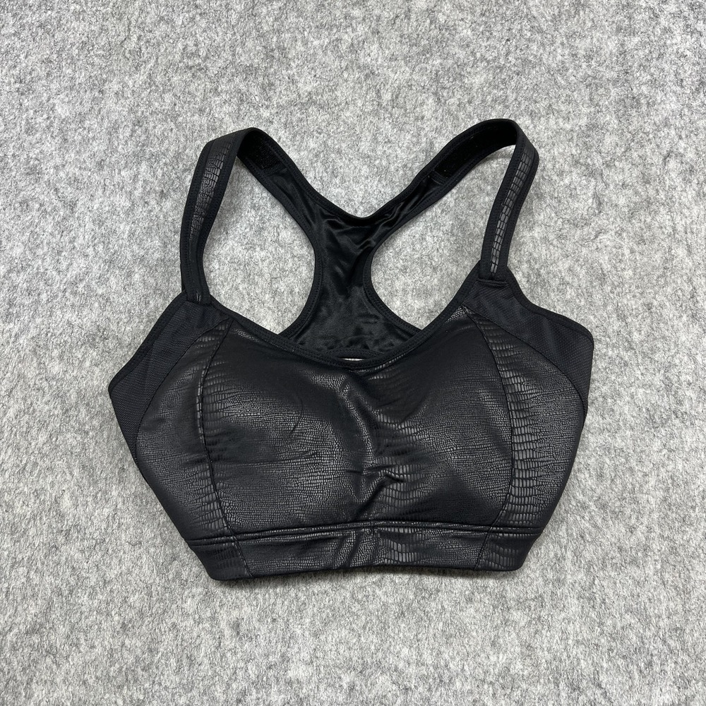 SYROKAN Sports‎ Bra Womens 32G Black High Impact Racerback Animal Print Wireless